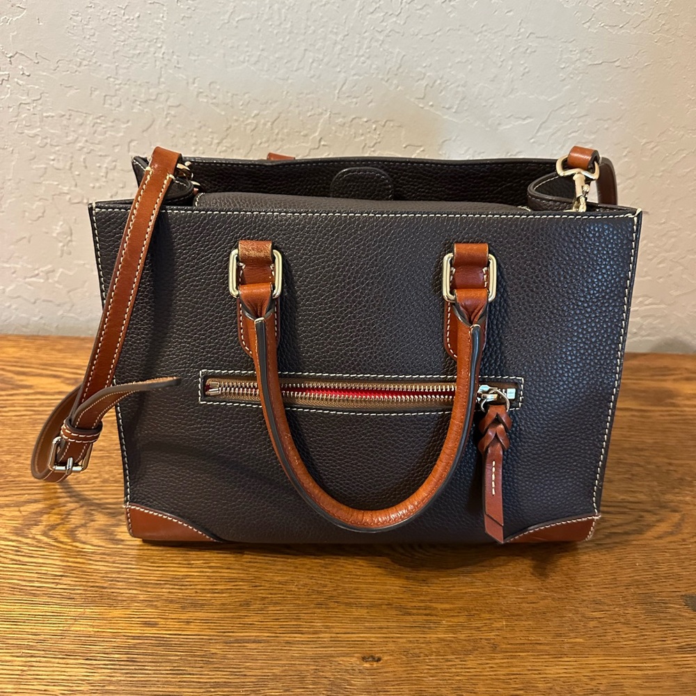 Dooney & Bourke Black and Tan Satchel - Picture 4 of 8